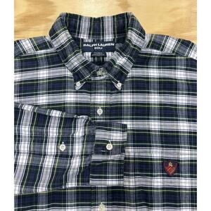 Ralph Lauren Golf XL Multicolor Plaid Tilden Long Sleeve Button Up Preppy Crest